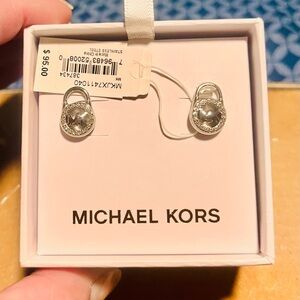 Michael Kors Silver & Crystal Stud Earrings
